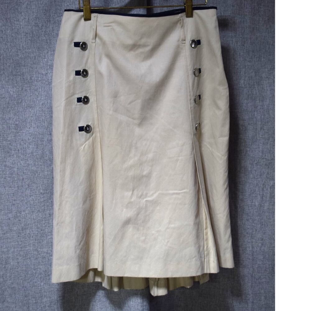 Karen Millen Cream Button Detail Skirt Women’s Size 6 US / 10 UK / 38 EU